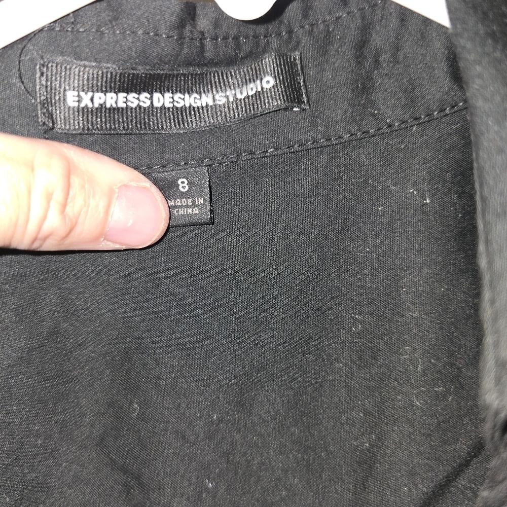 Express Design Studio Solid Black Short Sleeve Sh… - image 4